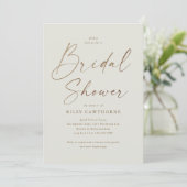 Simple Gold Script Bridal Shower  Invitation (Standing Front)
