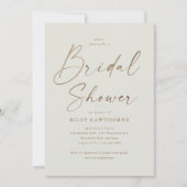 Simple Gold Script Bridal Shower  Invitation (Front)