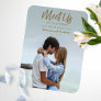 Simple Gold Script Meet Us In Save The Date Photo Magnet