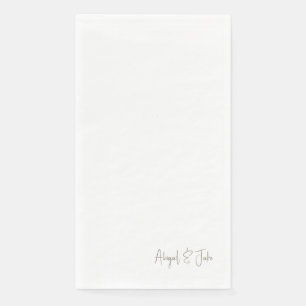 Simple Gold Script Names Wedding  Paper Guest Towels