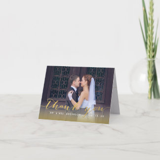 Simple Gold Script | Wedding Thank You Folded Card