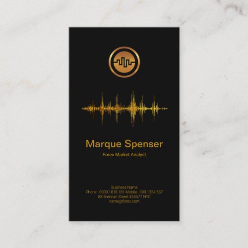 Simple Gold Specks Graph Forex Analyst Business Card
