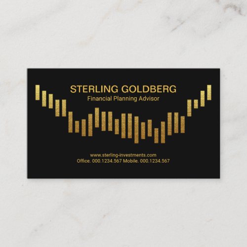 Simple Gold Stock Share Index Graph Financial Business Card
