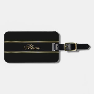 Simple Gold Stripe Luggage Tag