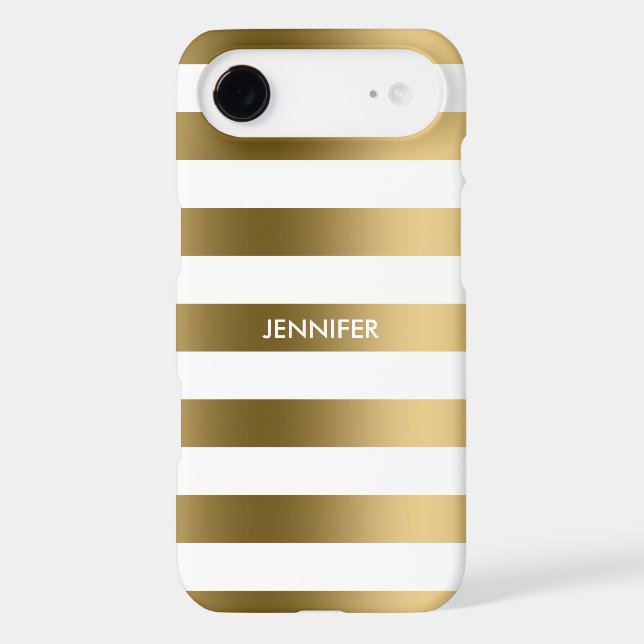 Simple Gold Stripes On White Background Case-Mate iPhone Case (Back)