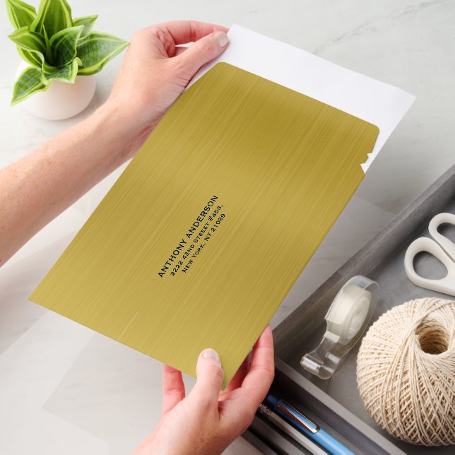 Simple Gold Textured Background Envelope Mailers (Desk)