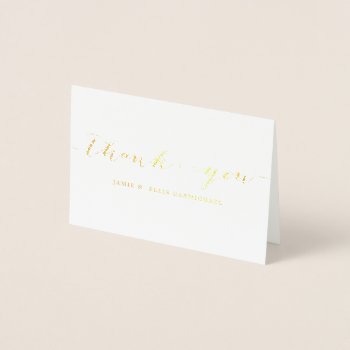 Simple Gold Thank You Notecard Foil Card by Jolie_Jolie_Design at Zazzle