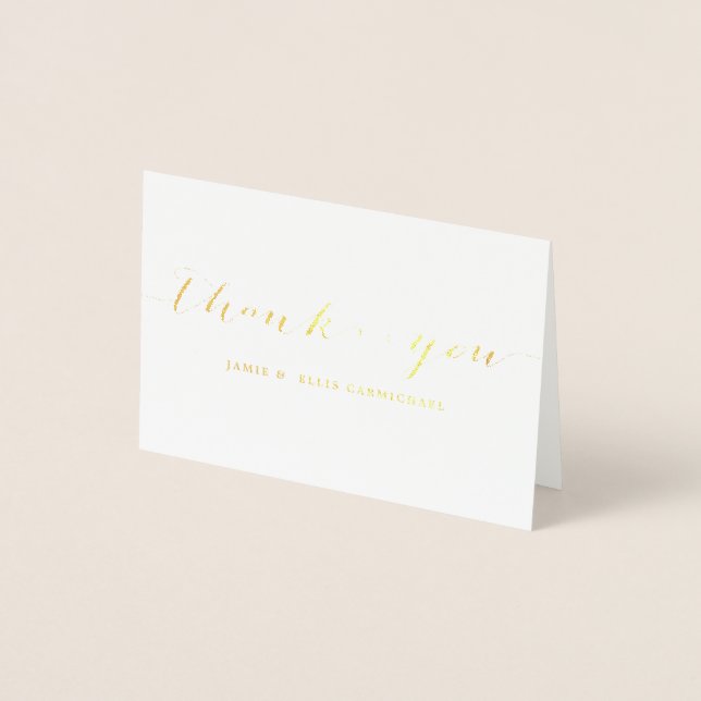 Simple Gold Thank You Notecard Foil Card (Front)