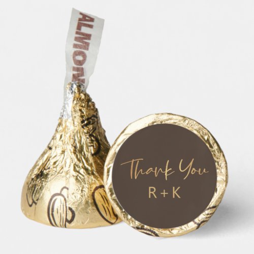 Simple Gold Thank You Wedding Monogram Initials He Hersheys Kisses