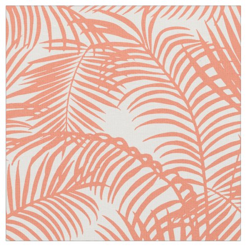 Simple gold tropical coral chic palm tree floral fabric