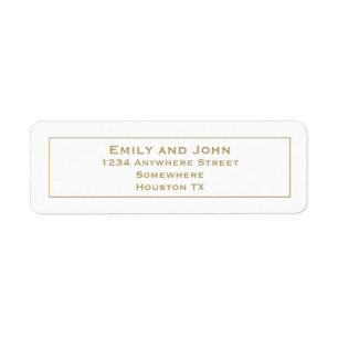 Simple Gold Typography and Frame Return Address Label
