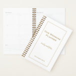 Simple Gold typography and frame Wedding Planner<br><div class="desc">Planning a wedding can be a mammouth task,  and this handy planner will keep everything on track for you! To coordinate with the Minimalist Gold wedding stationery range,  you can easily personalise the text on the front cover and also change the background and text colors if you so wish.</div>