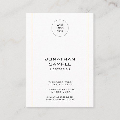 Simple Gold Vertical Template Modern Professional Business Card