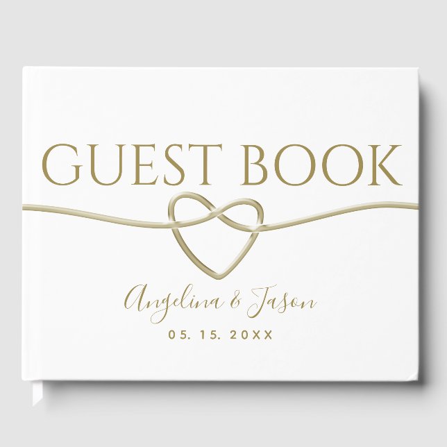 Simple Gold Wedding Guest Book (Front)