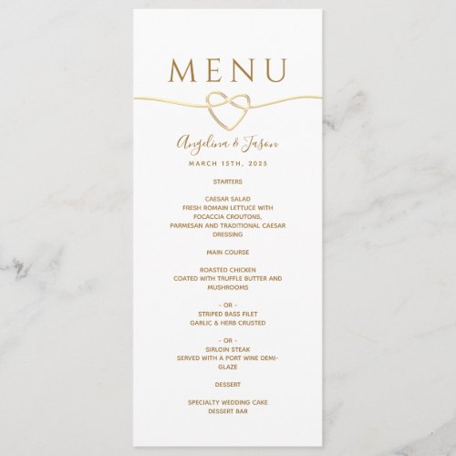 Simple Gold Wedding Menu