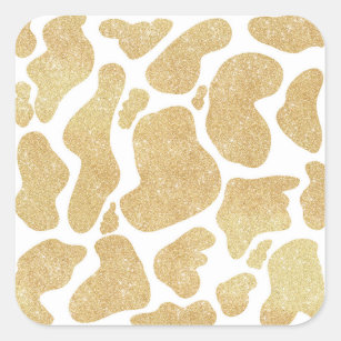 2 x Square Stickers 10 cm - Funky Cow Print Pattern Animals #41145