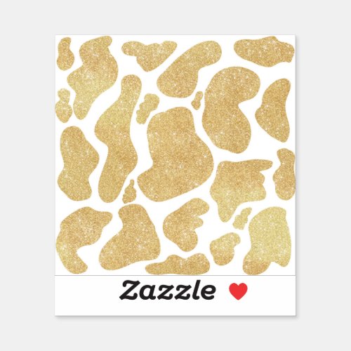 Simple Gold white Large Cow Spots Animal Pattern Sticker
