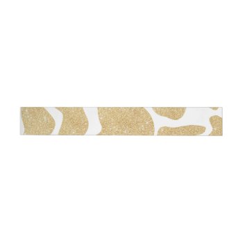 Simple Gold White Large Cow Spots Animal Pattern Wrap Around Label by Trendy_arT at Zazzle