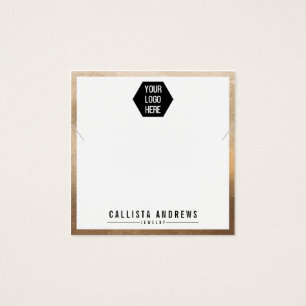 Simple Gold White Logo Necklace Display Card