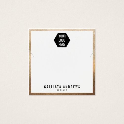 Simple Gold White Logo Necklace Display Card