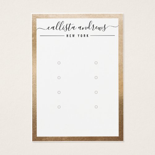 Simple Gold White Multiple Earring Display Card