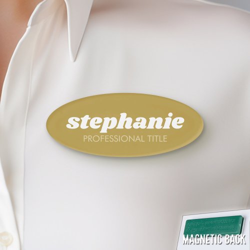 Simple Gold with Script Name and Title Name Tag