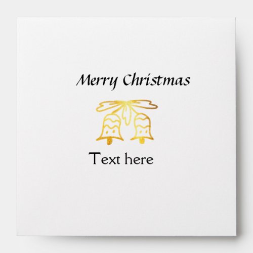 Simple golden add your text merry Christmas custom Envelope