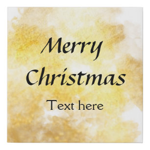 Simple golden add your text merry Christmas custom Faux Canvas Print