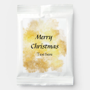 Simple golden add your text merry Christmas custom Hot Chocolate Drink Mix