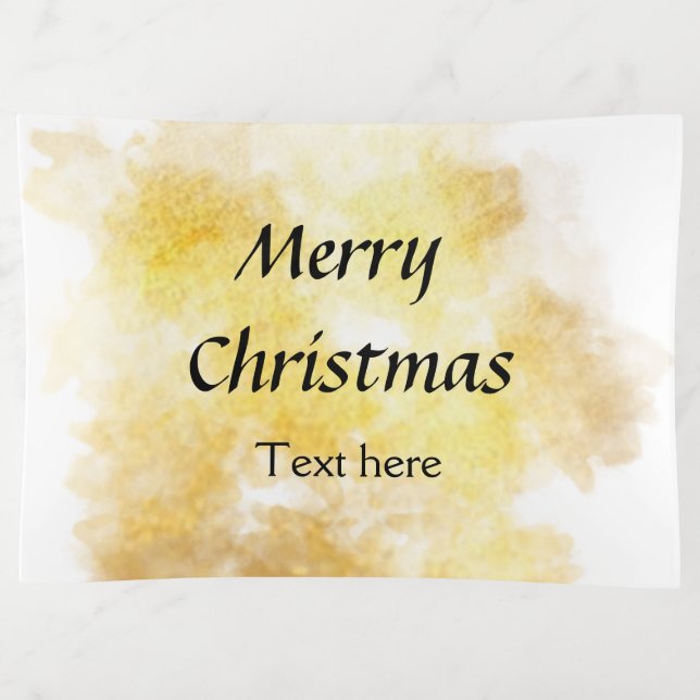Simple golden add your text merry Christmas custom Trinket Tray (Front)