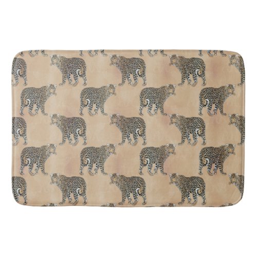 Simple Golden Leopard Animal Pattern Bath Mat