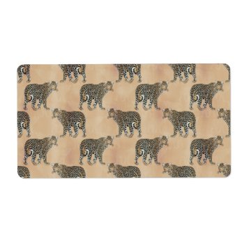 Simple Golden Leopard Animal Pattern Label by InovArtS at Zazzle