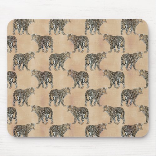 Simple Golden Leopard Animal Pattern Mouse Pad