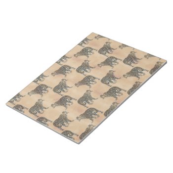 Simple Golden Leopard Animal Pattern Notepad by InovArtS at Zazzle