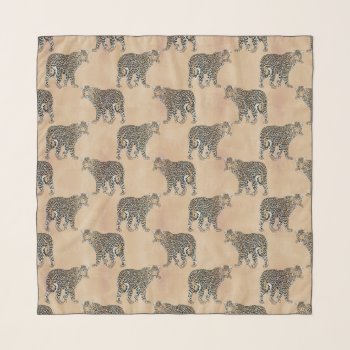 Simple Golden Leopard Animal Pattern Scarf by InovArtS at Zazzle