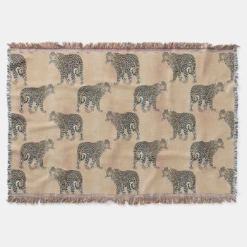Simple Golden Leopard Animal Pattern Throw Blanket by InovArtS at Zazzle