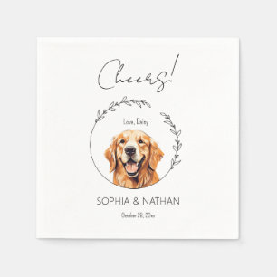 Simple Golden Retriever Dog Wedding Cocktail Napkins