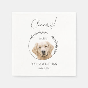 Simple Golden Retriever Dog Wedding Cocktail Napkins