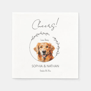 Simple Golden Retriever Dog Wedding Cocktail  Napkins