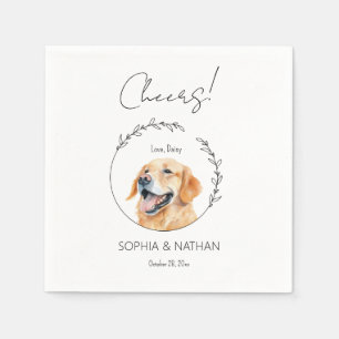 Simple Golden Retriever Dog Wedding Cocktail  Napkins