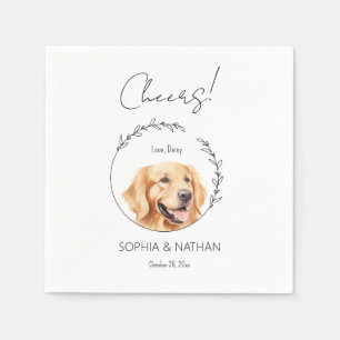 Simple Golden Retriever Dog Wedding Cocktail  Napkins