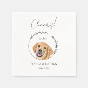 Simple Golden Retriever Puppy Wedding Cocktail  Napkins