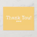 Simple Golden Yellow Add Your Text Thank You Postcard