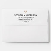 Simple Golden Yellow Lined Wedding Envelope (Back (Top Flap))