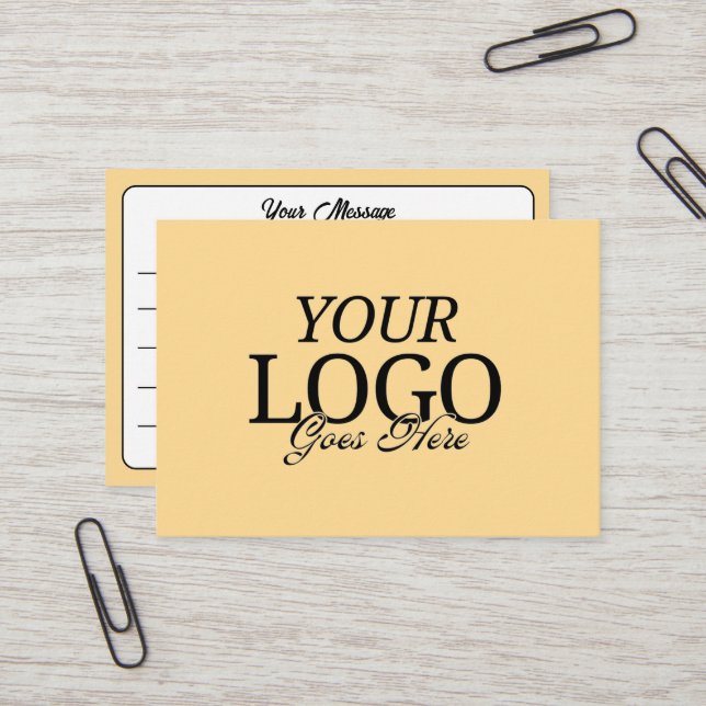 Simple Golden Yellow Logo With Lines Business Card (Front/Back In Situ)