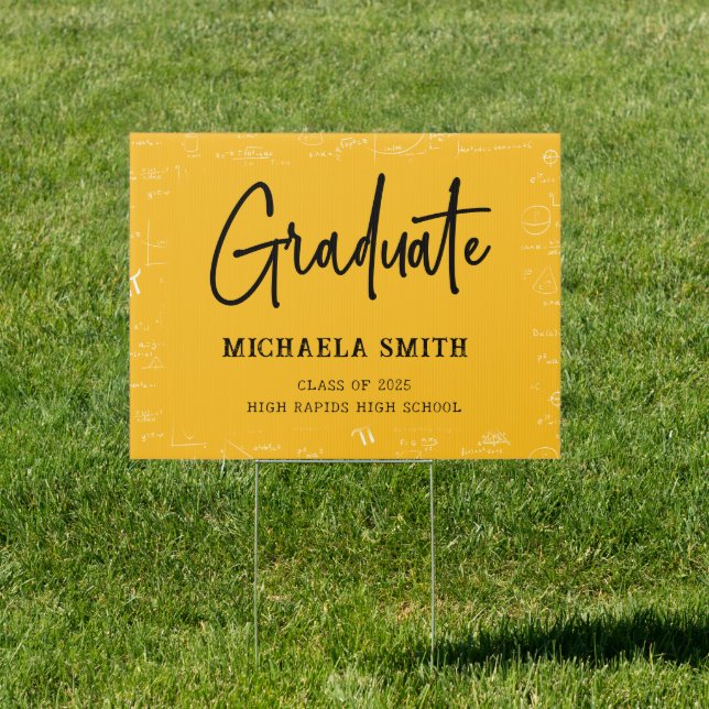 Simple Golden Yellow Math Graduation  Sign (Insitu)