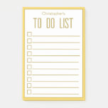 Simple Golden Yellow Script Your Name To Do Post-it Notes