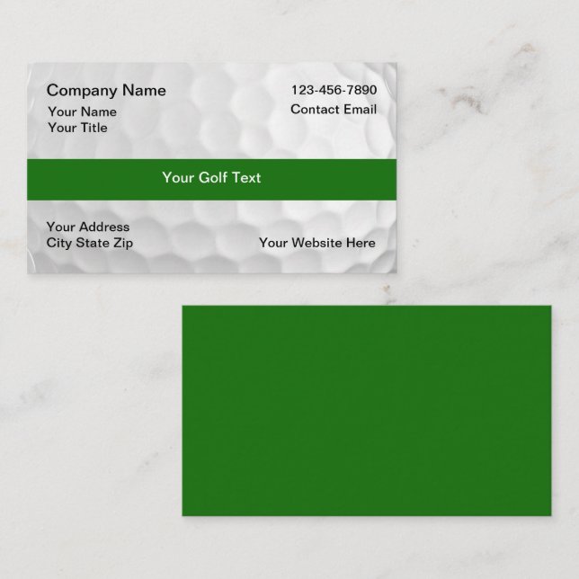 Simple Golf Ball Theme Business Cards (Front/Back)