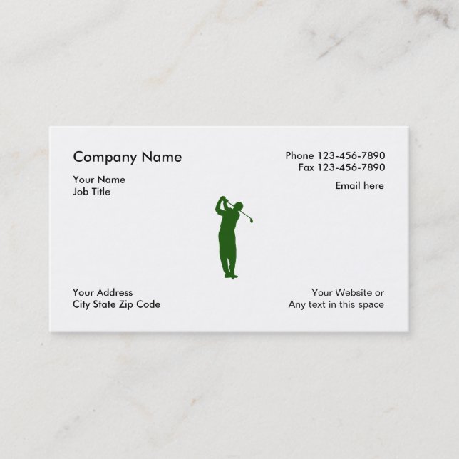 Simple Golf Business Cards (Front)