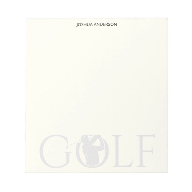 Simple Golf Fan Personal Stationery Buff Notepad (Front)